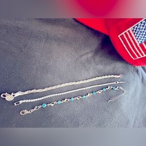 Moissanite Tennis, Twisted Rope & Heart Blue Crystal Bracelet